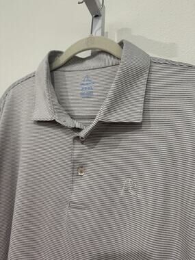 Rhoback Polo Shirt Gray Stripe Golf Performance Stretch Men’s XXXL